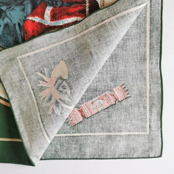 Vintage Christmas Scene Tea Towel, Victorian Children Santa Costume Winter Scene - Picture 7 of 8